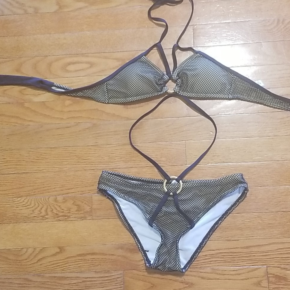 Sz Small strappy Fishnet Bikini, New